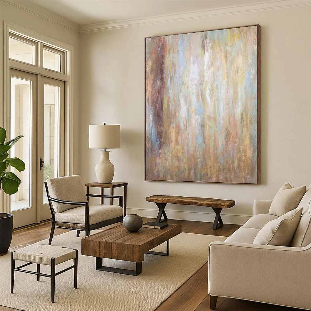 Abstract_Textured_Canvas_Painting_Softly_Artwork_N09UM wall art